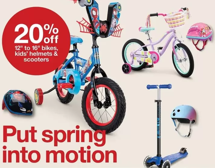 12" to 16" bikes, kids' helmets & scooters
