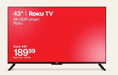 43" Roku TV 4K HDR smart Roku