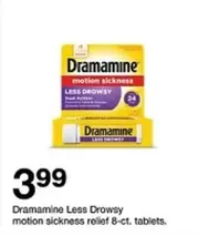 Less Drowsy Motion Sickness Relief Tablets