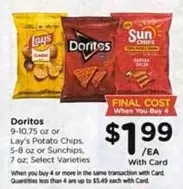 Lay's - Doritos,  Potato Chips, or Sunchips