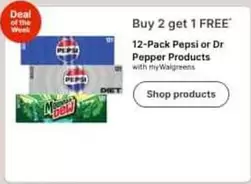 Pepsi - 12-Pack  or Dr Pepper Products