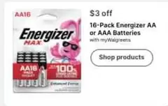Energizer - 16-Pack  AA or AAA Batteries