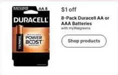 Duracell - 8-Pack AA or AAA Batteries
