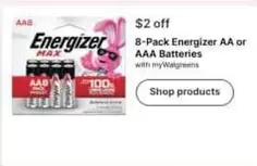 Energizer - 8-Pack  AA or AAA Batteries