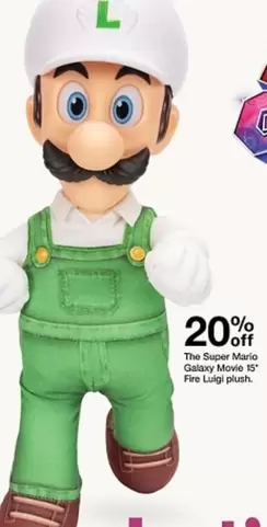 Plush - The Super Mario Galaxy Movie 18" Fire Luigi plush