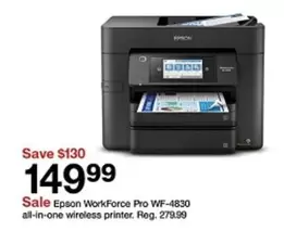 Epson - WorkForce Pro WF-4830 all-in-one wireless printer