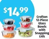 12-Piece Glass Bowls with Snapping Lids