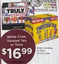 Seltzer - White Claw, Twisted Tea or Truly