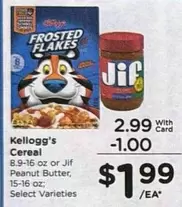 Kellogg's - Frosted Flakes Cereal or Peanut Butter