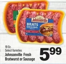 Johnsonville - Fresh Bratwurst or Sausage