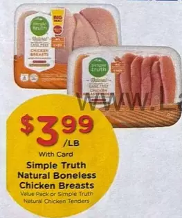 Natural Boneless Chicken Breasts or Natural Chicken Tenders