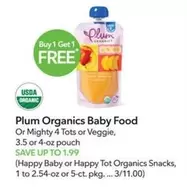 Organics Baby Food Or Mighty 4 Tots or Veggie