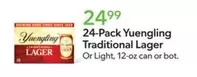 Yuengling - 24-Pack Traditional Lager or Light, 12-oz can or bot.