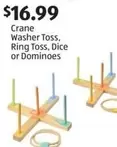 Crane Washer Toss, Ring Toss, Dice or Dominoes