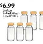 6-Pack Glass Juice Bottles
