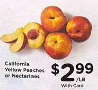 California Yellow Peaches or Nectarines