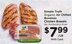 Organic Air Chilled Boneless Chicken Breasts