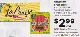 Lacroix - Fruit Bars or Sparkling Water