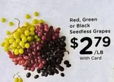 Red, Green or Black Seedless Grapes