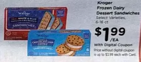 Frozen -  Dairy Dessert Sandwiches