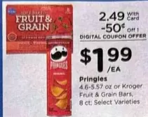 Pringles - or Fruit & Grain Bars
