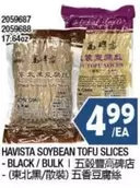 HAVISTA SOYBEAN TOFU SLICES - BLACK / BULK