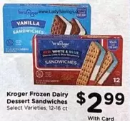 Frozen -  Dairy Dessert Sandwiches