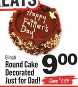 Round Cake Decorated Just for Dad!