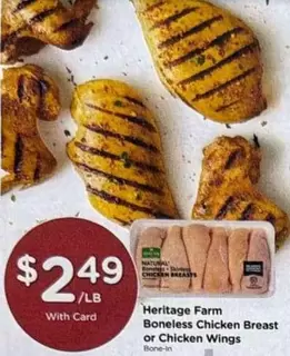 Boneless Chicken Breast or Chicken Wings