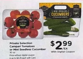 Campari Tomatoes or Mini Seedless Cucumber