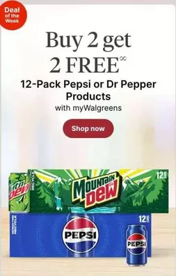 Pepsi -  or Dr Pepper 12-Pack