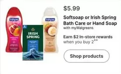 Softsoap - Bath Care or Hand Soap