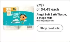Angel Soft -  Bath Tissue, 4 mega rolls