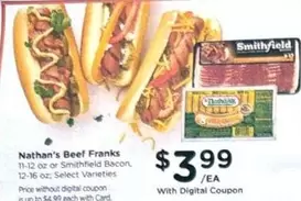 Smithfield - Beef Franks or Bacon