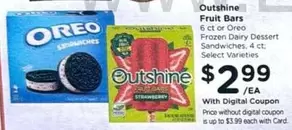 Oreo - Fruit Bars / Frozen Dairy Dessert Sandwiches