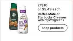Starbucks - Coffee Mate or  Creamer