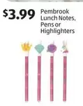 Pembrook Lunch Notes, Pens or Highlighters