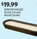 Rustic Carved Wood Candle