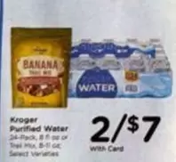 Purified Water 24-Pack, 8 fl oz or Trail Mix, 8-11 oz