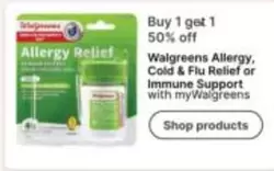 Allergy, Cold & Flu Relief or Immune Support