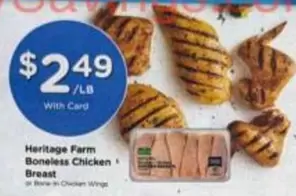 Boneless Chicken Breast or Bone-In Chicken Wings
