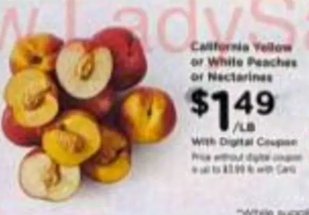 California Yellow or White Peaches or Nectarines