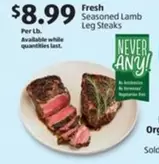 Seasoned Lamb Leg Steaks