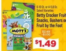Betty Crocker - Fruit Snacks, Gushers or Fruit by the Foot
