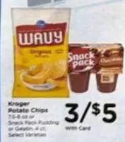 Snack Pack - Potato Chips or Pudding or Gelatin