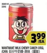 WANTWANT MILK CHEWY CANDY-ORGL (CAN)