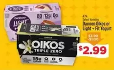 Dannon - Oikos or Light + Fit Yogurt
