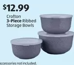 3-Piece Ribbed Storage Bowls