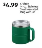 14-oz. Stainless Steel Insulated Mug with Lid