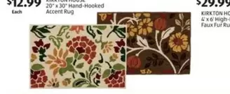 20" x 30" Hand-Hooked Accent Rug
